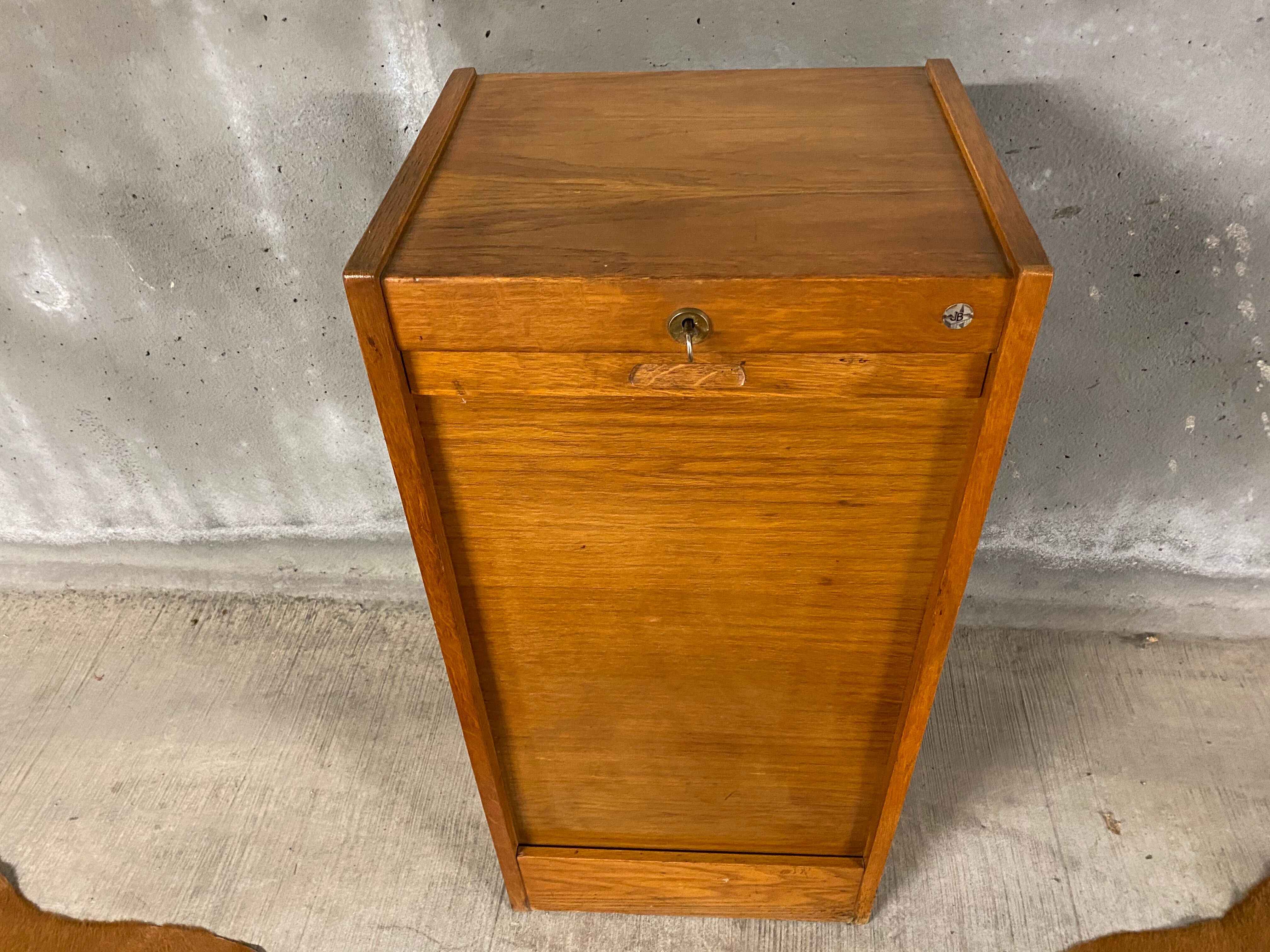 industrial furniture notary binder has vintage J-B curtain 1960S