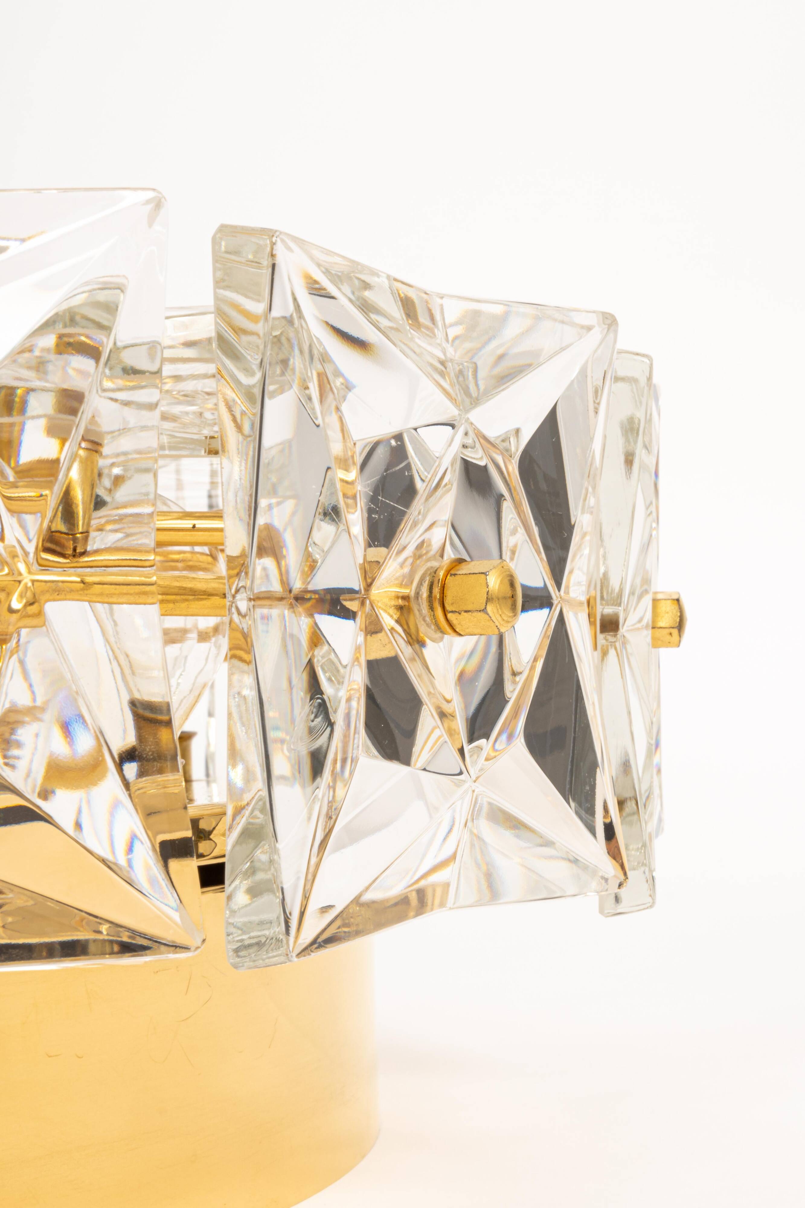 Faceted Crystal Ceiling Light by Kinkeldey, Germany, 1970s