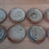 Dessert or cheese plates in Puisaye stoneware, Jean-Pierre Prud’homme