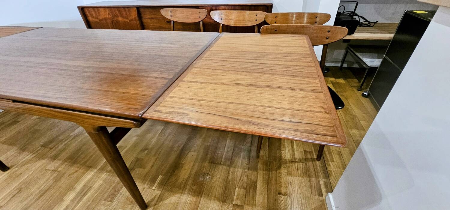 Danish teak table Scandinavian design by Johannes Andersen