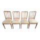 Serie de 4 chaises directoire en marqueterie et merisier