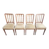 Series of 4 directory chairs in marquetry and cherry wood
