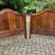 Antique solid walnut boat headboards