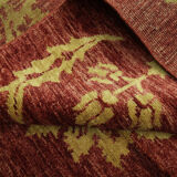 Modern deep red wool rug, classic handwoven carpet- 143x205cm