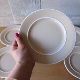 6 beige grosfillex dinner plates Salins France