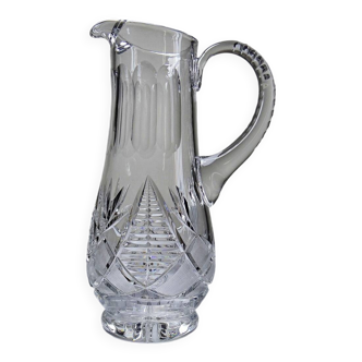 Large cut crystal water pitcher, European crystal makers 20th century