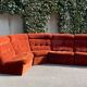 Modular sofa in rusty velvet, France 1970s