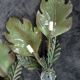 giant painted metal wall sconces Murano glass leaf 63cm