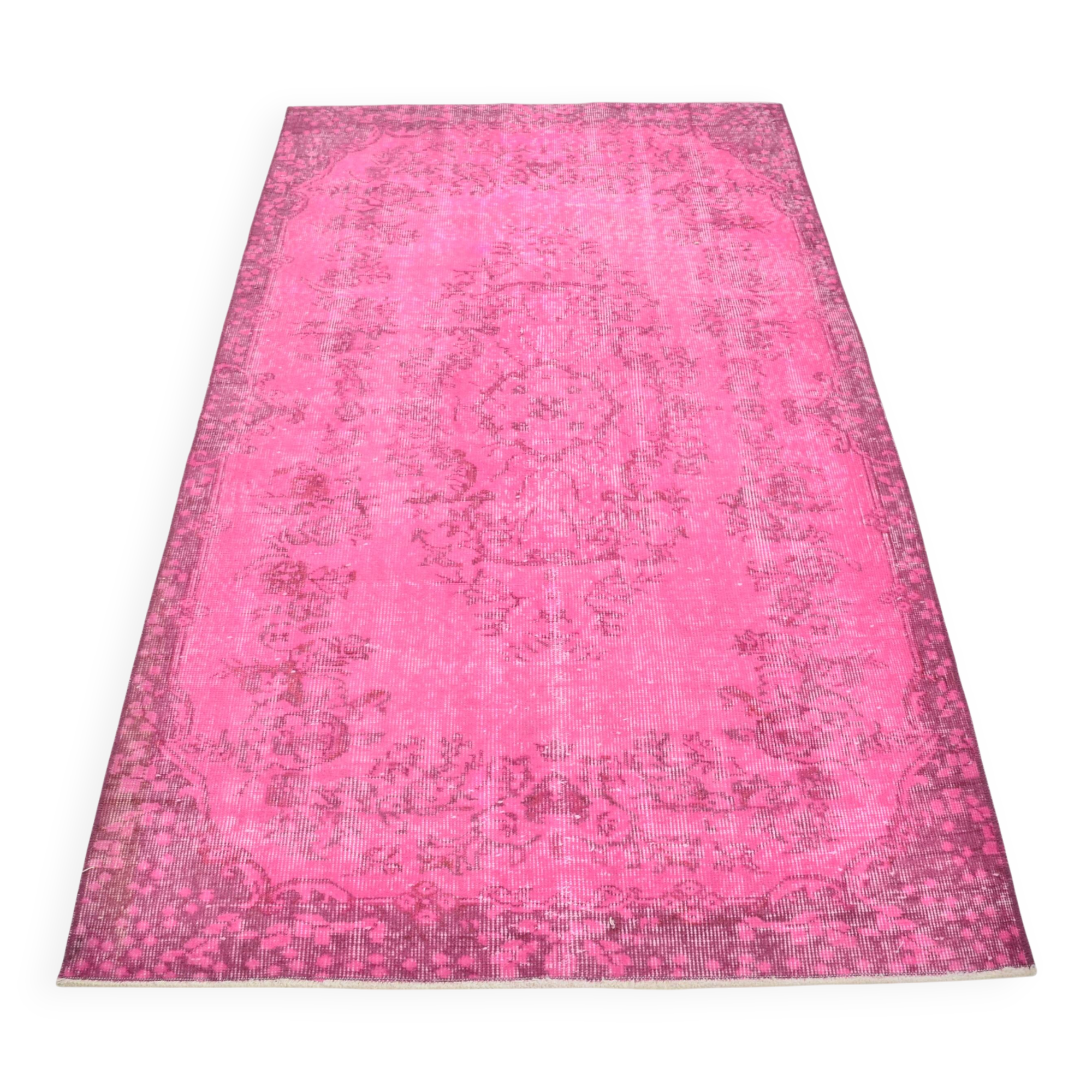 Oushak Floor Pink Wool Carpet 3148