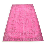 Oushak Floor Pink Wool Carpet 3148