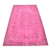 Oushak Floor Pink Wool Carpet 3148