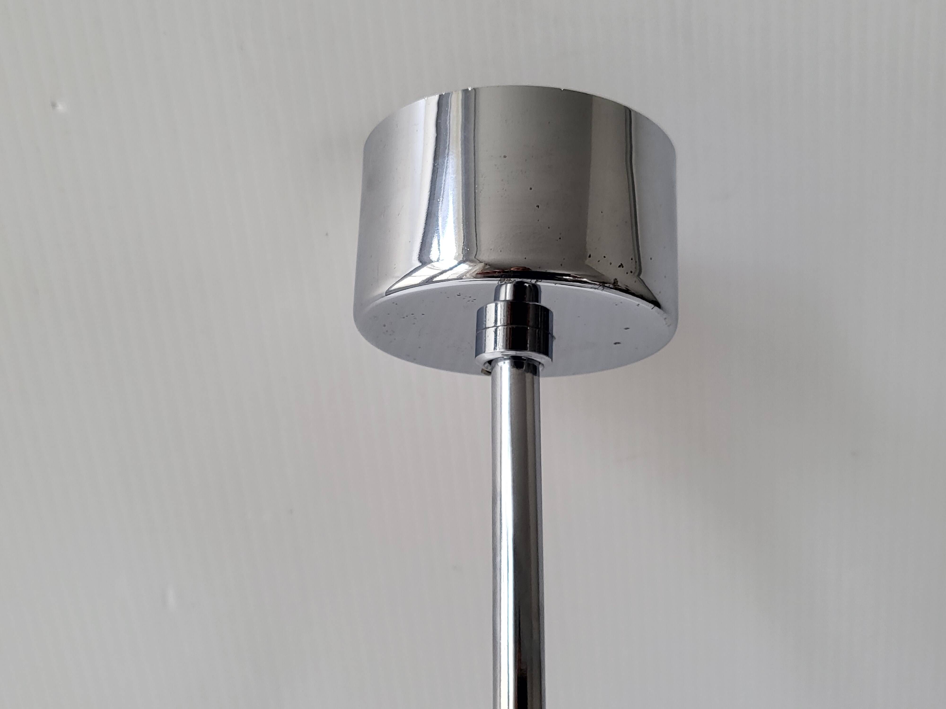Vintage space age 1970 pendant light in brushed steel