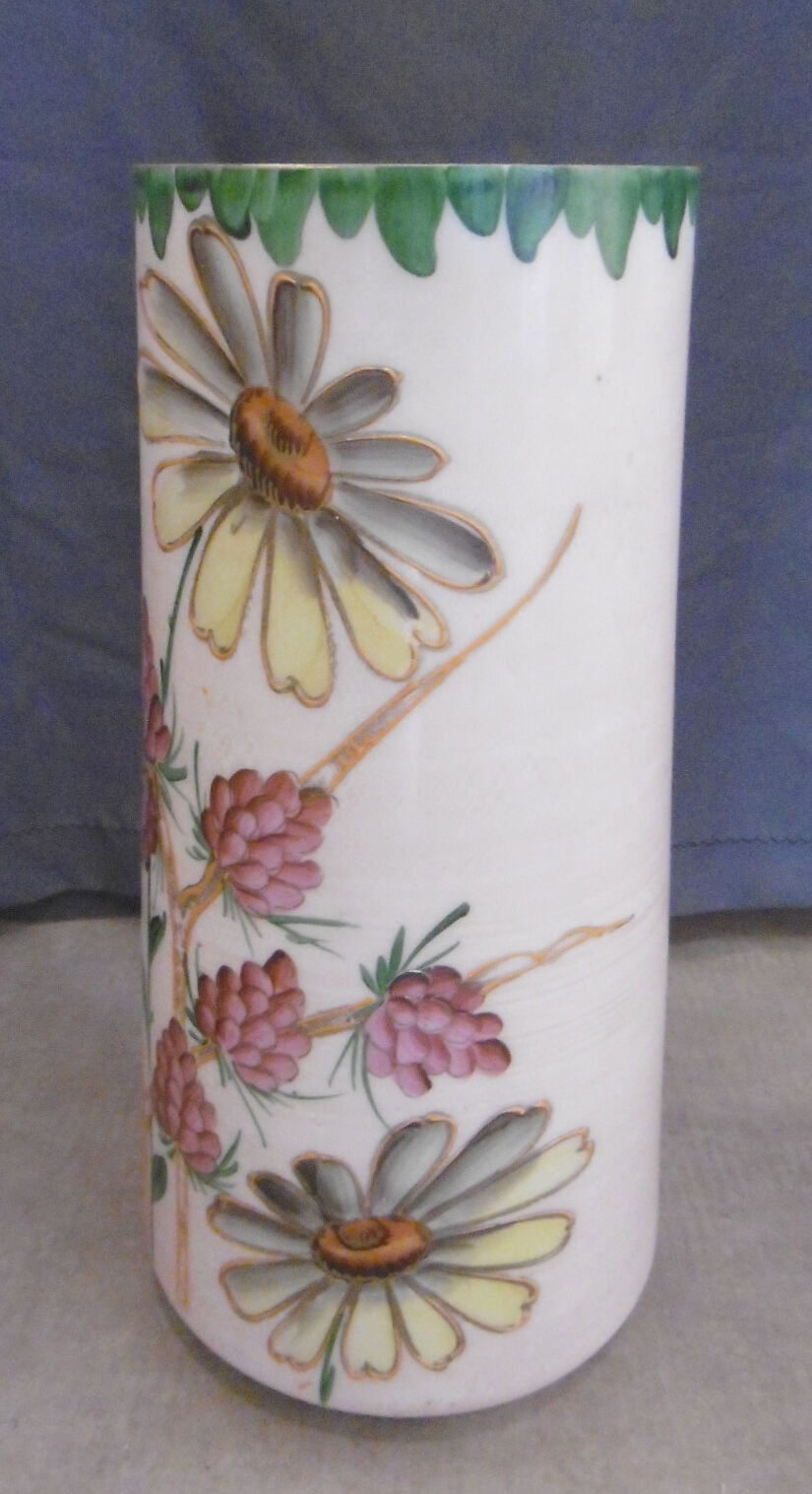 Opaline vase with enamelled decoration early xxeme