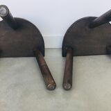 Pair of vintage tripod farm stools