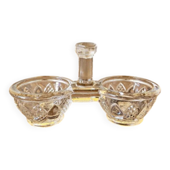 Vintage glass salt and pepper shaker (double salt cellar)