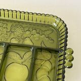 Vintage 1960s American Appetizer Tray Indiana Glass Compartmented Glass