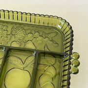 Vintage 1960s American Appetizer Tray Indiana Glass Compartmented Glass