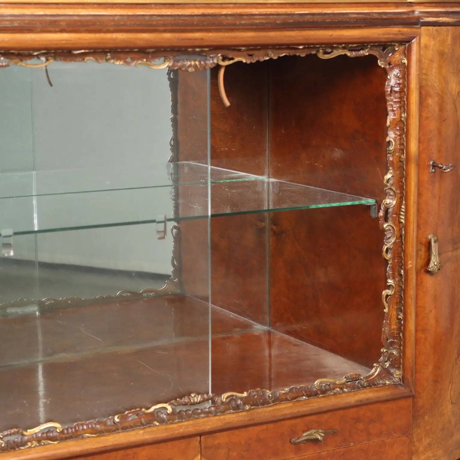 Antique Chippendale-style walnut buffet, Italy, 20th century