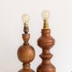 2 turned wooden lamp bases, 1940s-1960s