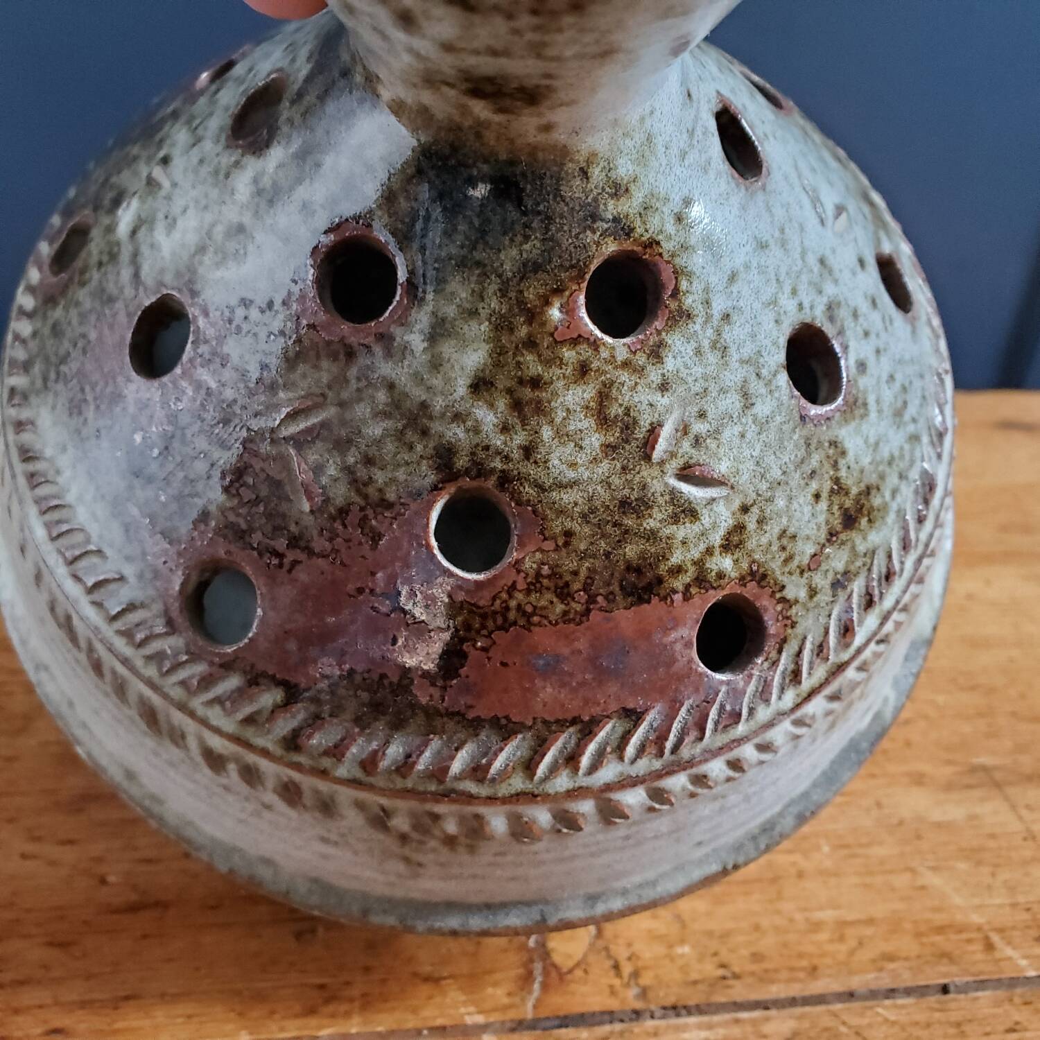 Poncé sandstone flower vase signed