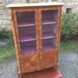 Louis XV marquetry library display case with 2 doors stamped Maurice Rinck