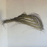 Doum pendant light in natural esparto