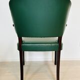 Danish Rosewood Green Leather Fully Restored Armchair, 1960´s