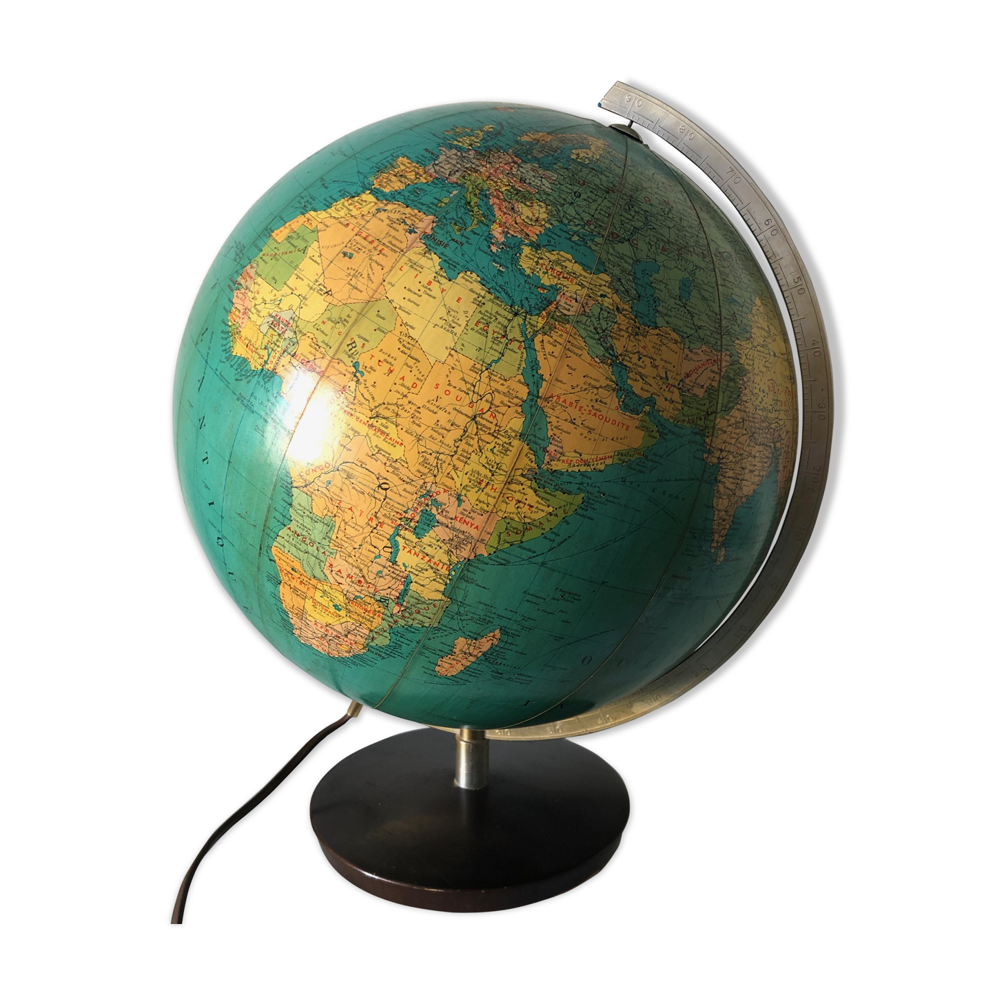 Large terrestrial globe PVC 42cm JRO Verlag vintage 1970