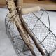 Panier vintage en métal et bois