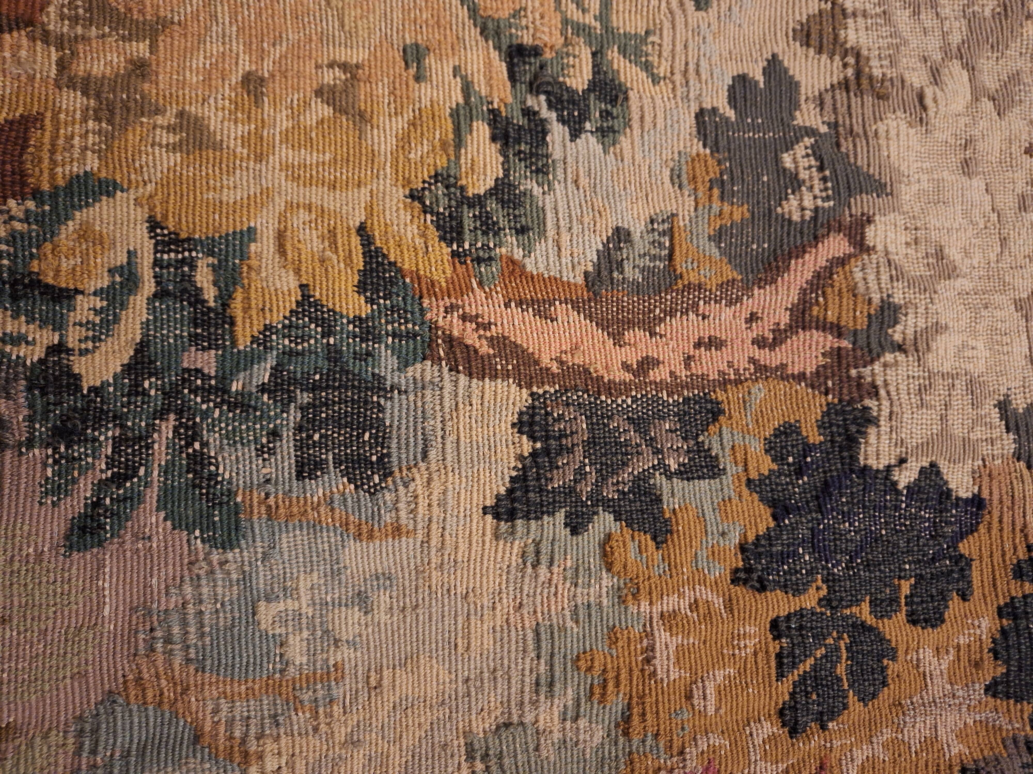 Tapisserie de laine "Verdure Flamande" de la manufacture Robert Four