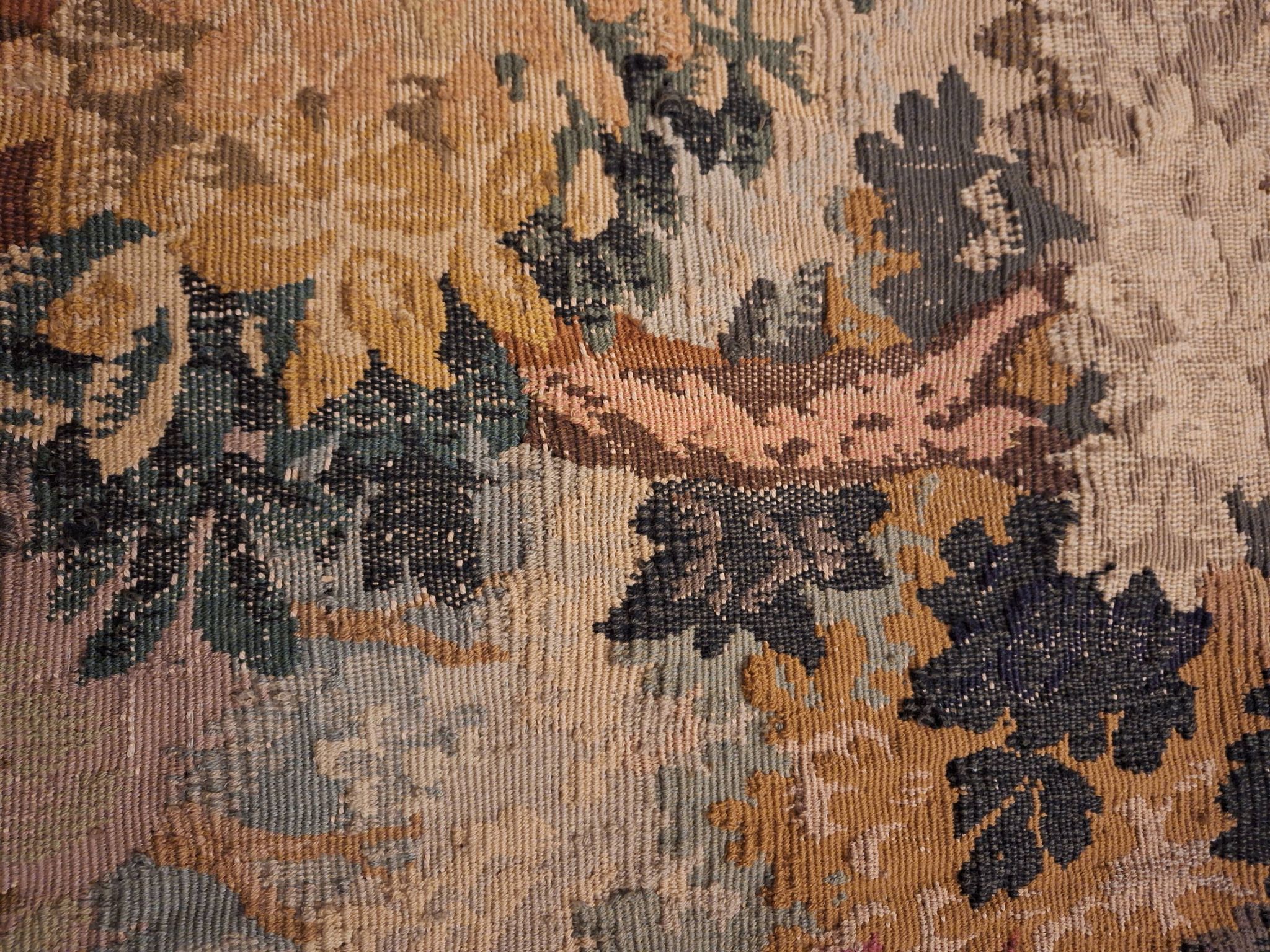 Tapisserie de laine "Verdure Flamande" de la manufacture Robert Four