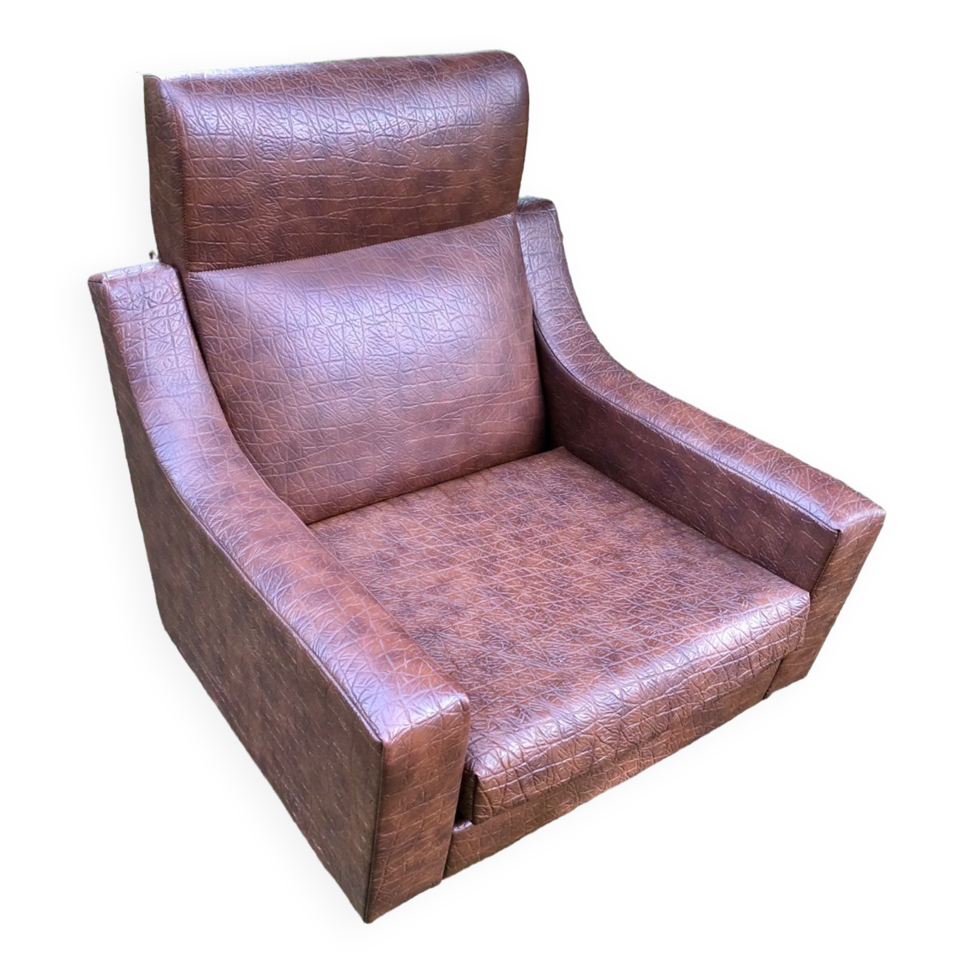 Fauteuil Skaï vintage