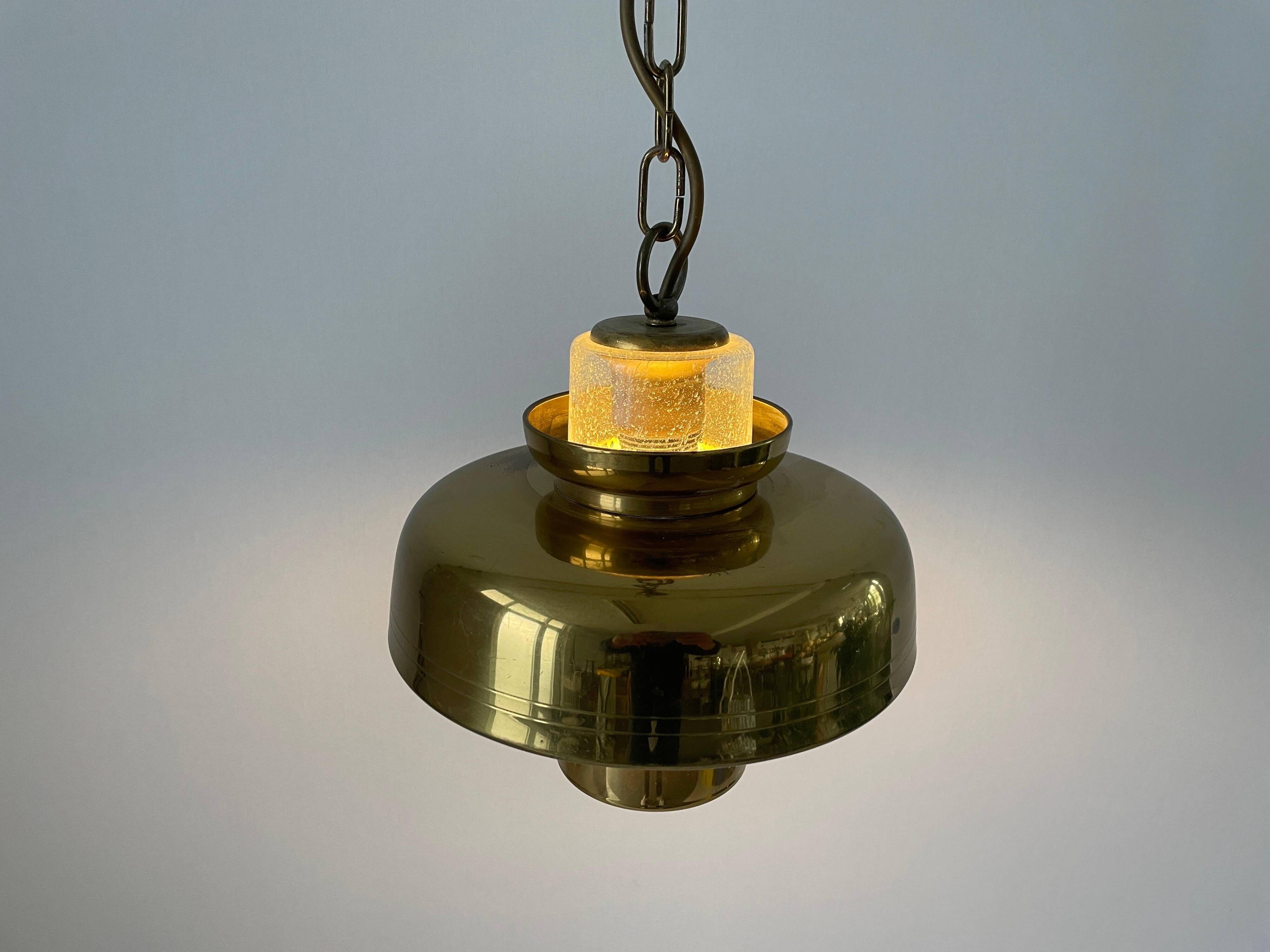 Brass and bubble glass ceiling light, 1960s, Germany