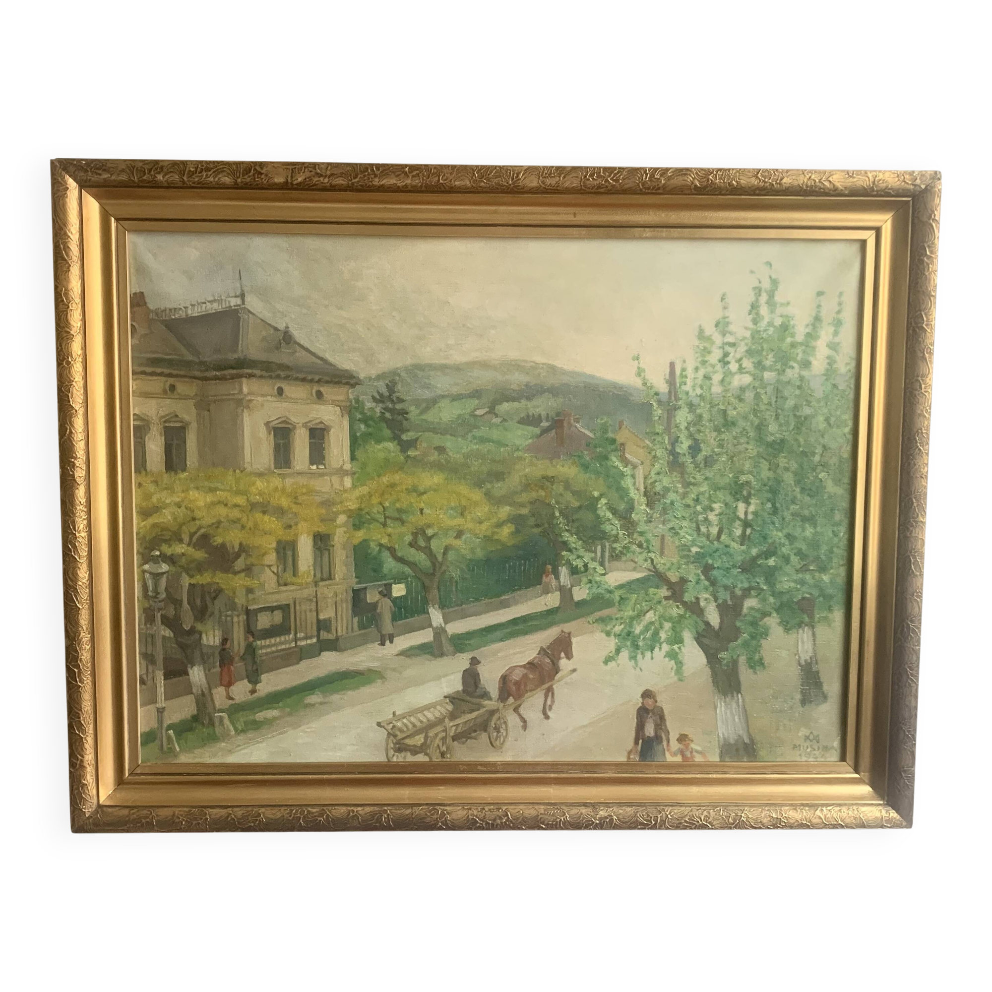 City view, oil on canvas, 1944