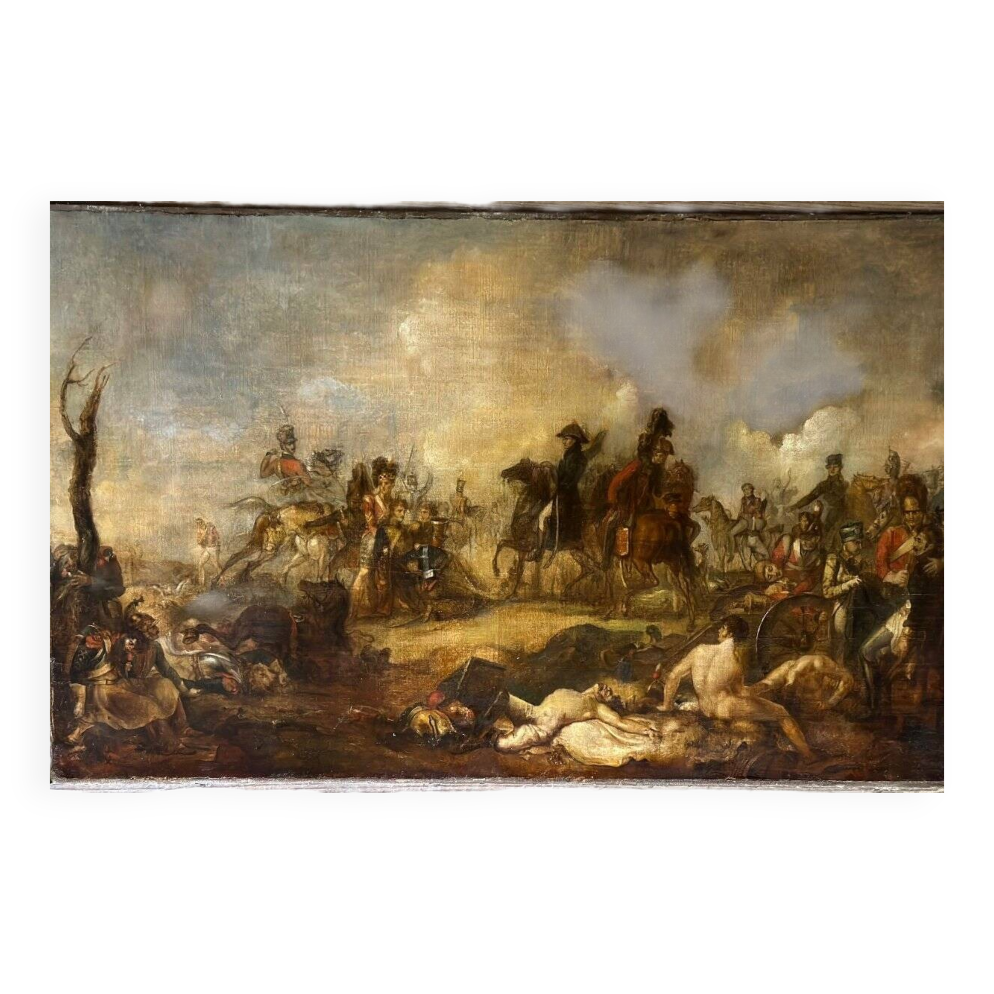 Napoleonic battle scene, oil on canvas, 19th century