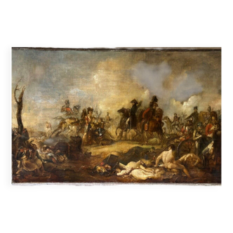 Napoleonic battle scene, oil on canvas, 19th century