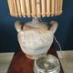 Antique jug lamp stand, color cable of your choice, vintage switch