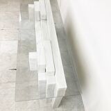 Vintage white marble console table Italy, 1980s