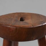 Rustic Wooden Stool with Handle, 1920s