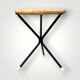 Tripod side table in bamboo and hammered glass - 1950s