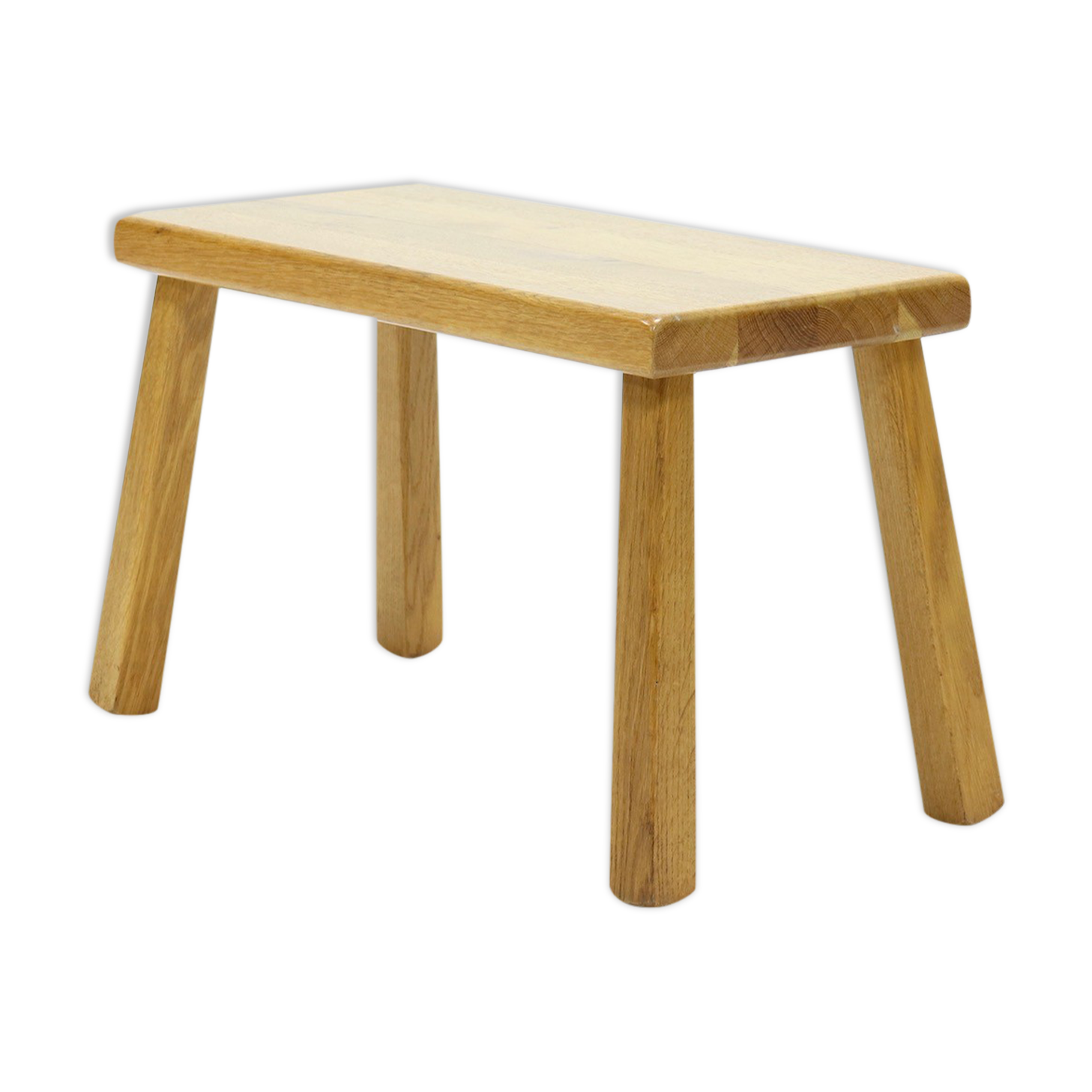 Solid oak brutalist side table or coffee table 1970s