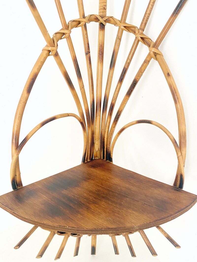 Rattan corner shelf