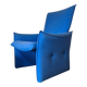 Space age design lounge chair in blue fabric, Netherlands 1960s