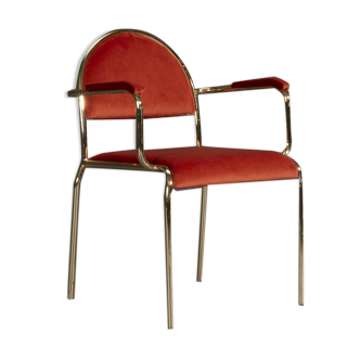 Hollywood Regency chair in Volterra 42, with armrests