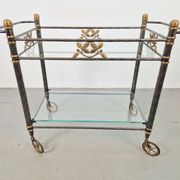 Regency Brass and Glass Serving Trolley, Italy, 1970s