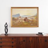 Peinture « The Riverside Camp », design scandinave, 19e siècle, de Vilhelm Oskar Engström