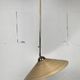 Telescopic brass and pencil reed rattan bamboo hanging pendant lamp, Italy 1970s