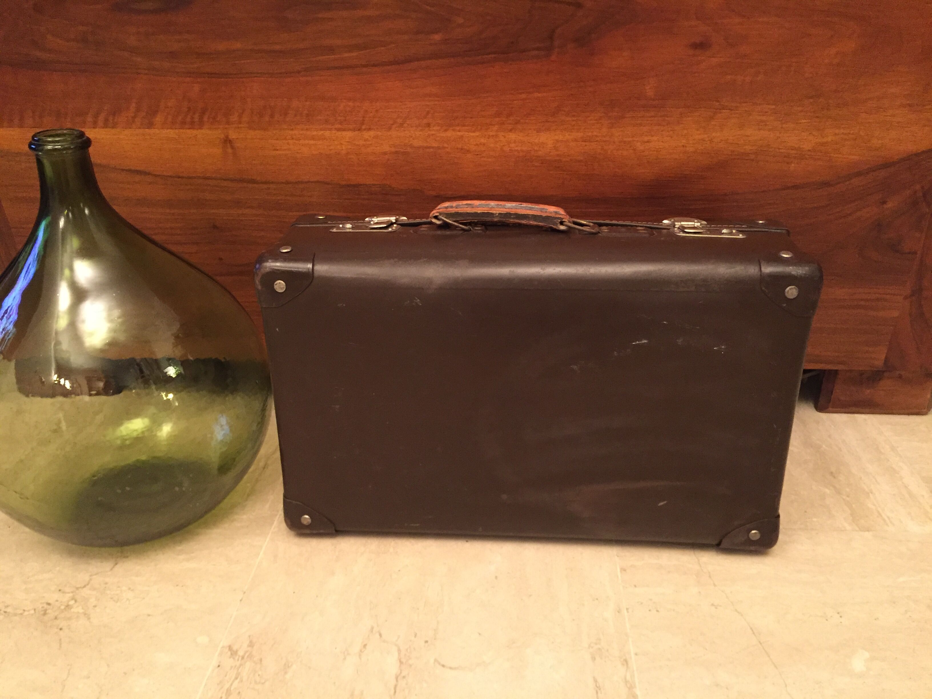 Old vintage 1950 cardboard suitcase