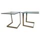 Pair of Midcentury Cantilevered Glass & Chrome Coffee Tables GEBRA, 1980s