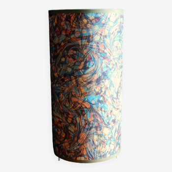 Marbled paper tube lamp